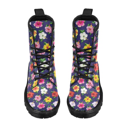 Hibiscus Colorful Print Design LKS301 Women's Boots