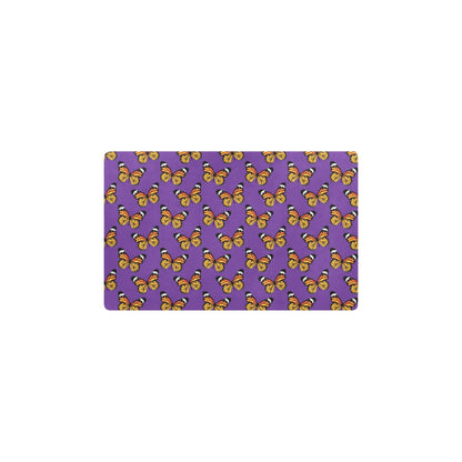 Monarch Butterfly Purple Print Pattern Kitchen Mat