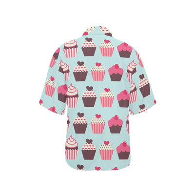 CupCake Print Pattern Women's Hawaiian Shirt