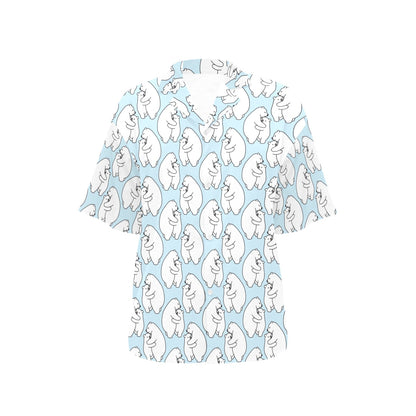 Polar Bear Pattern Print Design PB08 Women's Hawaiian Shirt