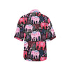 Pink Elephant Pattern Women's Hawaiian Shirt