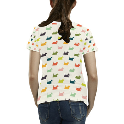 Scottish Terriers Print Design LKS305 Women's  T-shirt