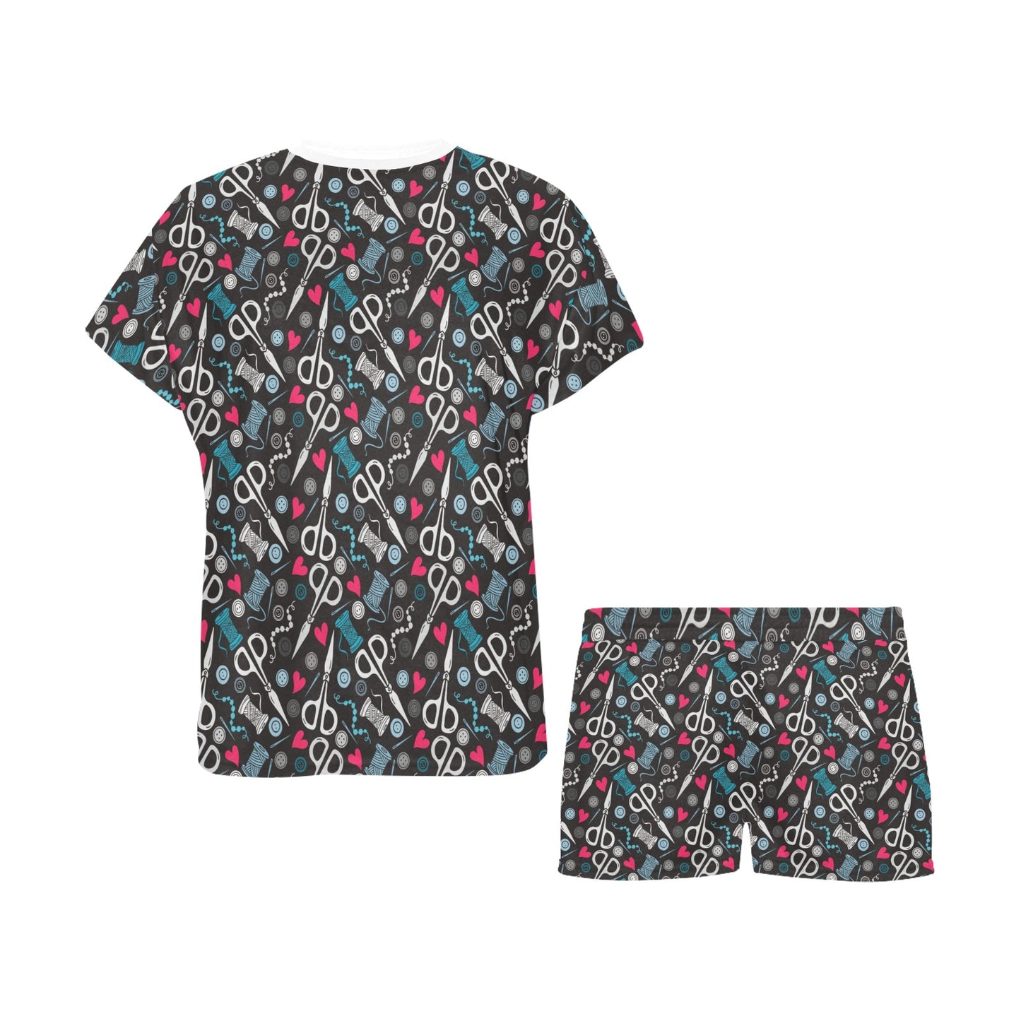 Sewing Equipment Print Design LKS305 Women's Short Pajama Set