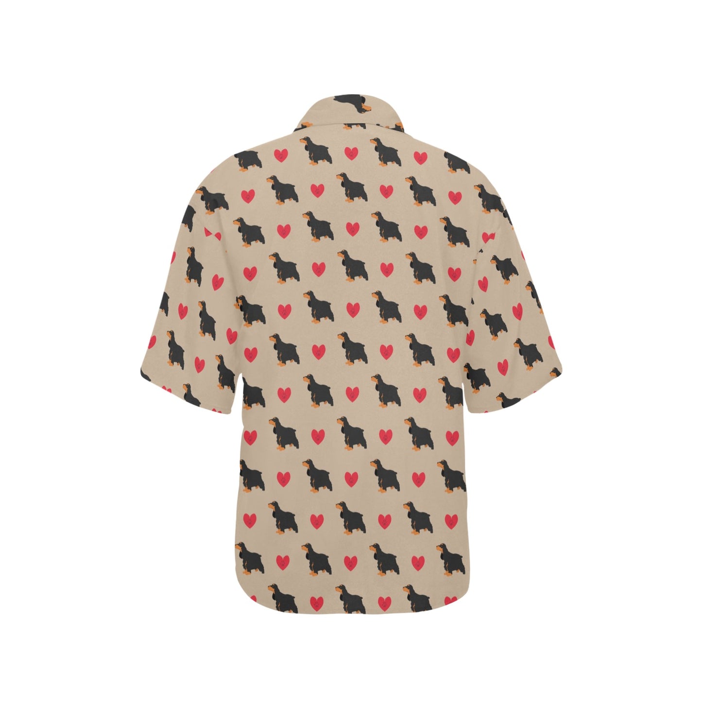 Cocker Pattern Print Design 02 Women's Hawaiian Shirt