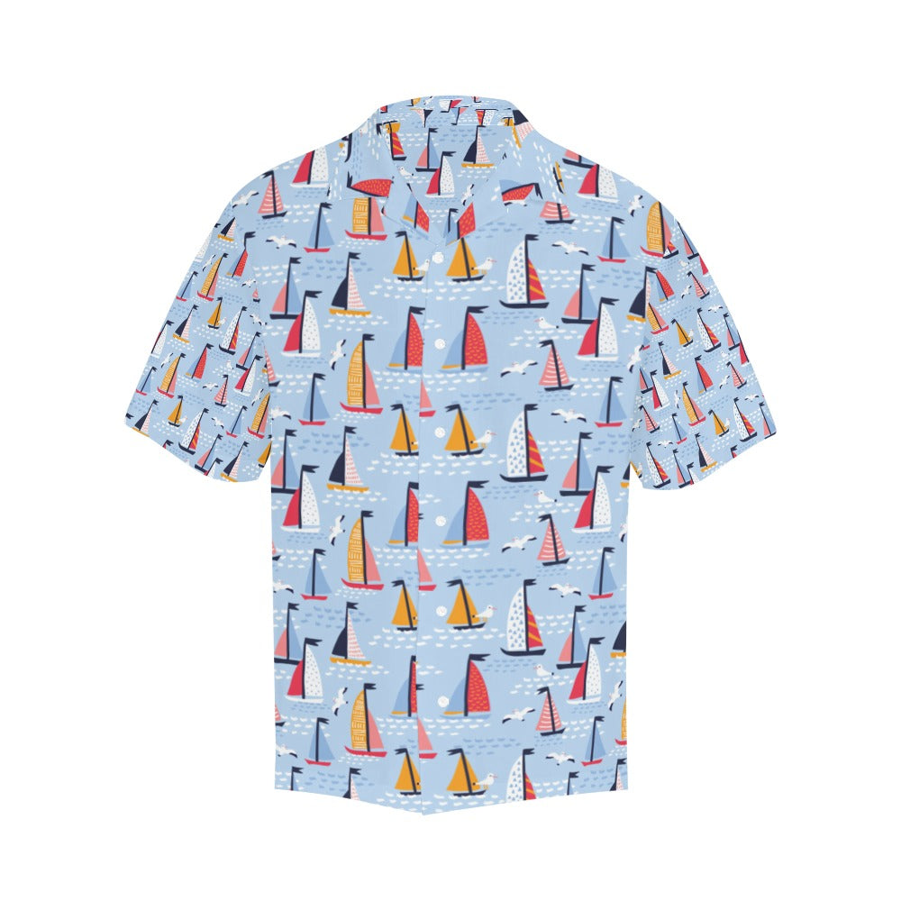 Sailboat Print Design LKS304 Men's Hawaiian Shirt