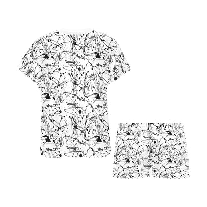 Splatter Print Design LKS305 Women's Short Pajama Set