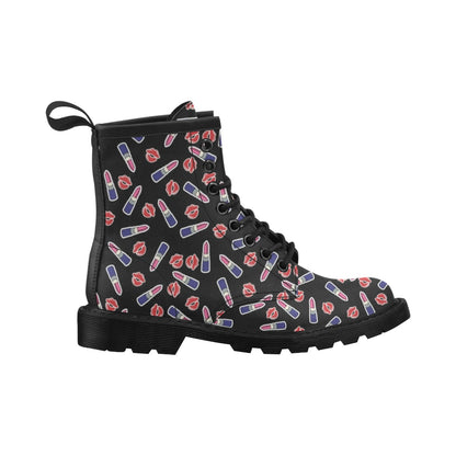Lipstick Pattern Print Design LT01 Women's Boots