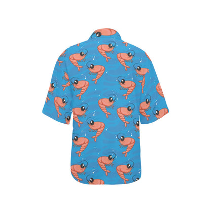 Prawn Cute Pattern Print Design 03 Women's Hawaiian Shirt
