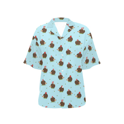 Hedgehog Print Design LKS402 Women's Hawaiian Shirt