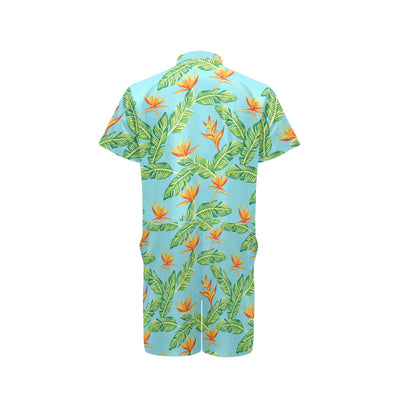 Bird Of Paradise Pattern Print Design BOP04 Men's Romper