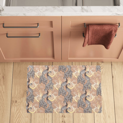 Peacock Pattern Print Design A05 Kitchen Mat