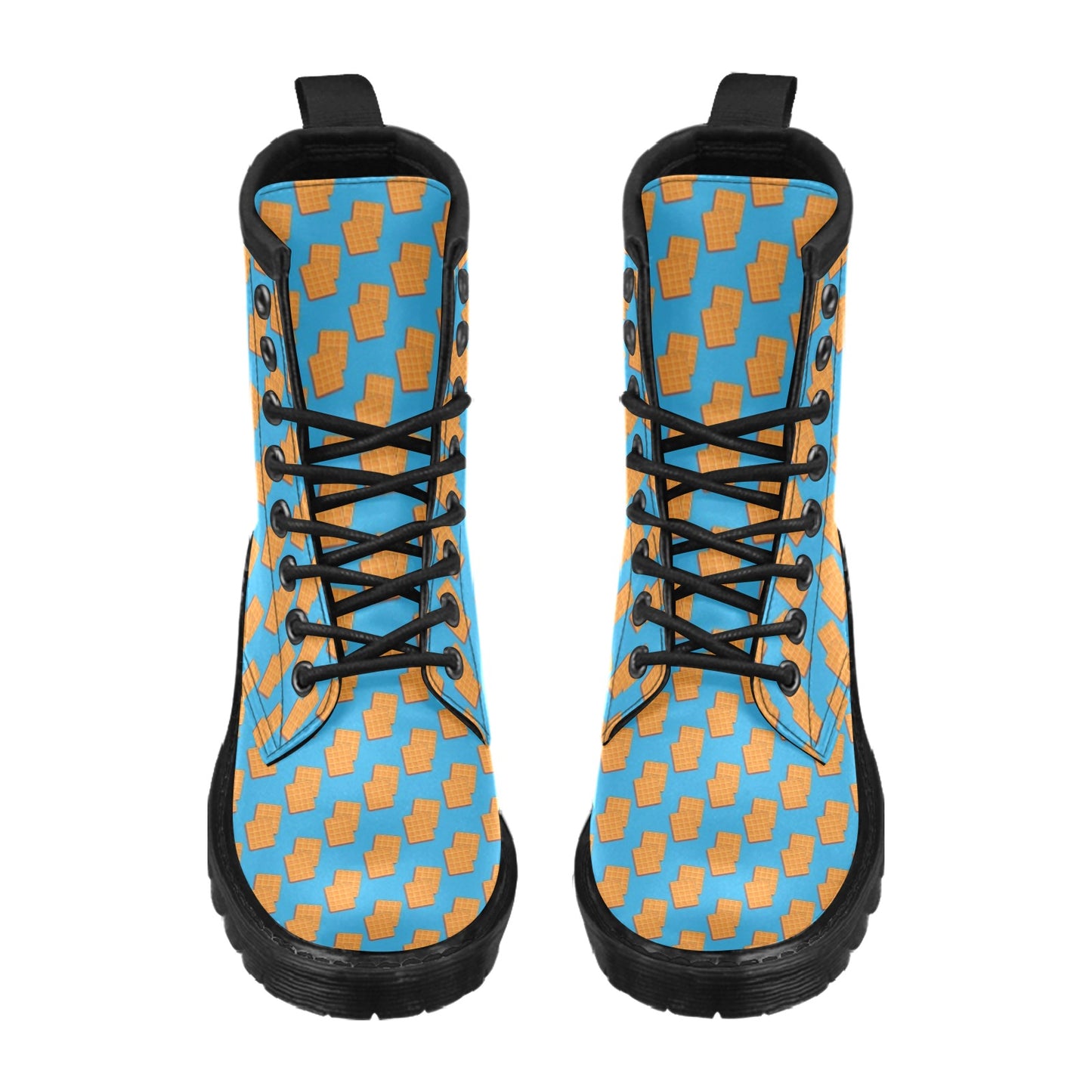 Waffle Print Design LKS304 Women's Boots