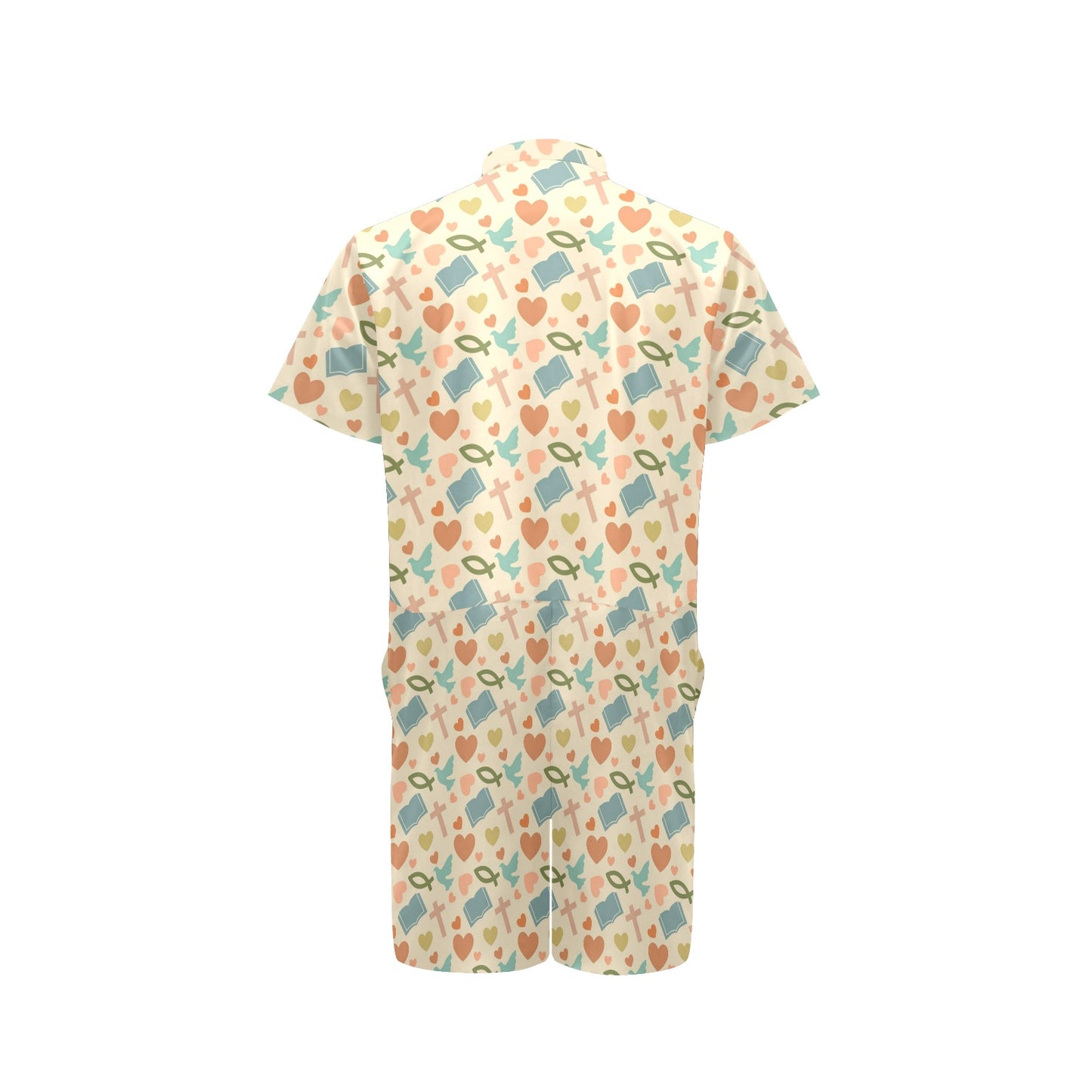 Christian Symbol Pattern Men's Romper