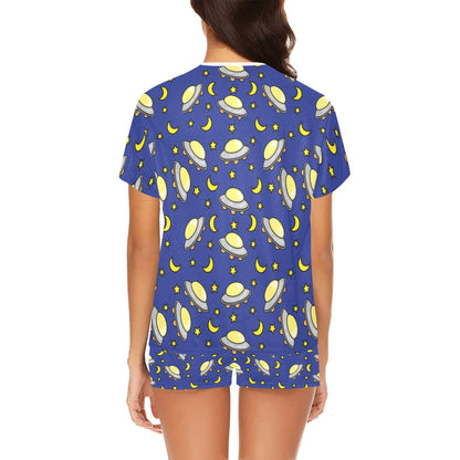 UFO Print Design LKS309 Women's Short Pajama Set