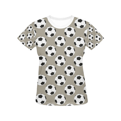 Soccer Ball Print Design LKS302 Women's  T-shirt