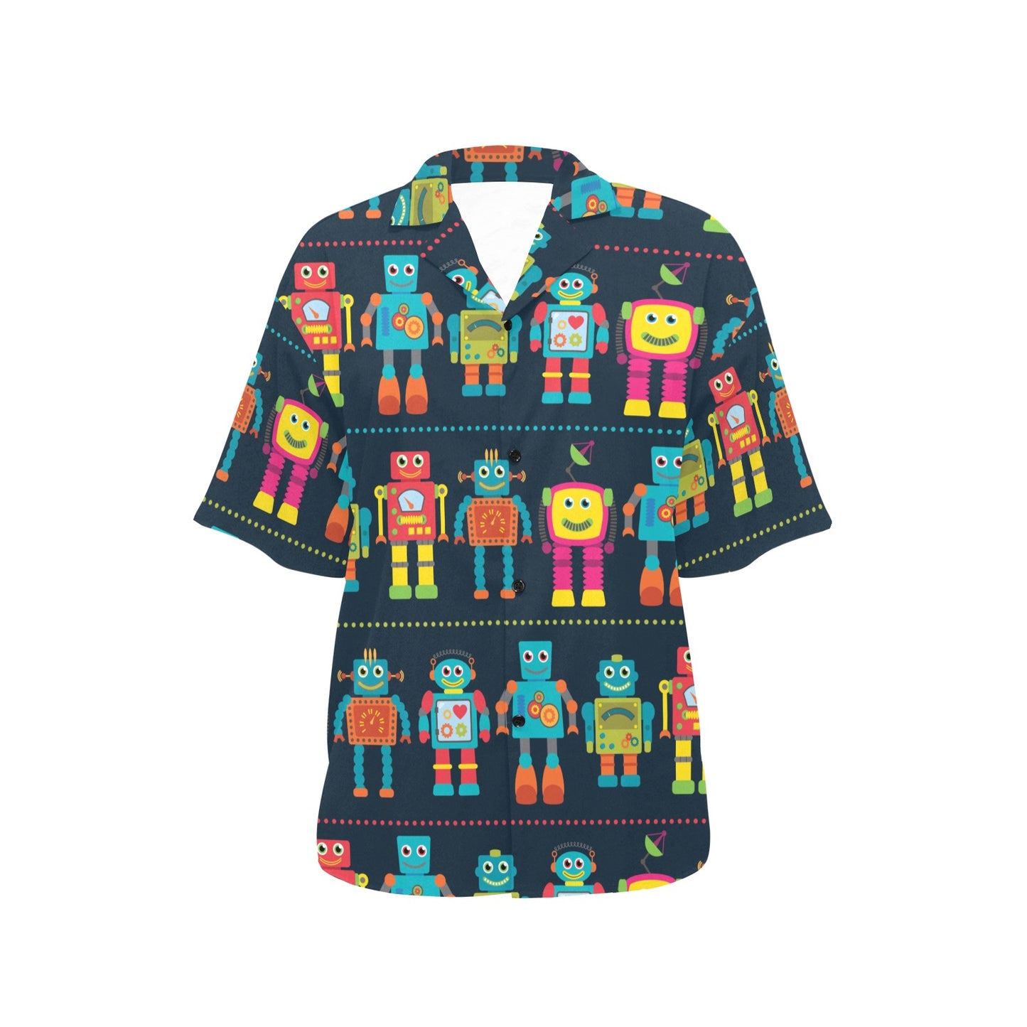Robot Pattern Print Design A01 Women's Hawaiian Shirt