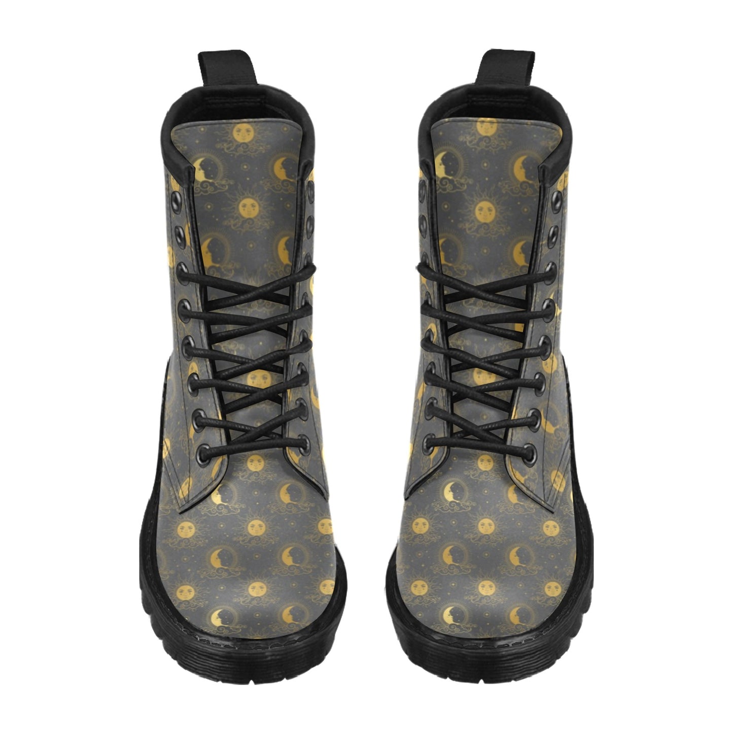 Sun Moon Print Design LKS305 Women's Boots