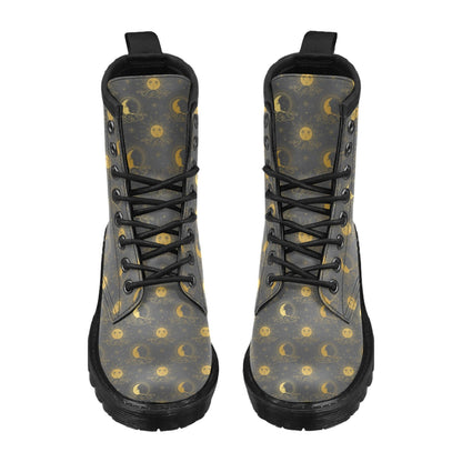 Sun Moon Print Design LKS305 Women's Boots