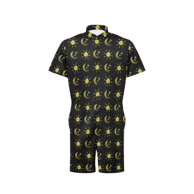 Sun Moon Print Design LKS304 Men's Romper