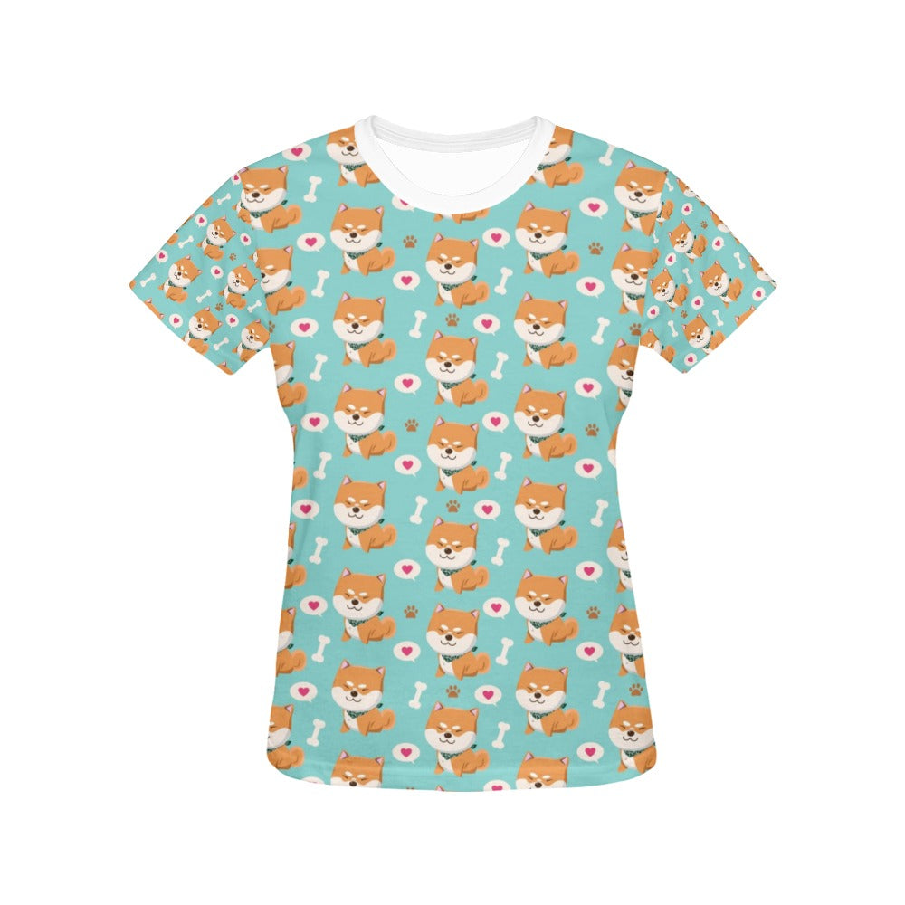 Shiba Inu Print Design LKS3013 Women's  T-shirt
