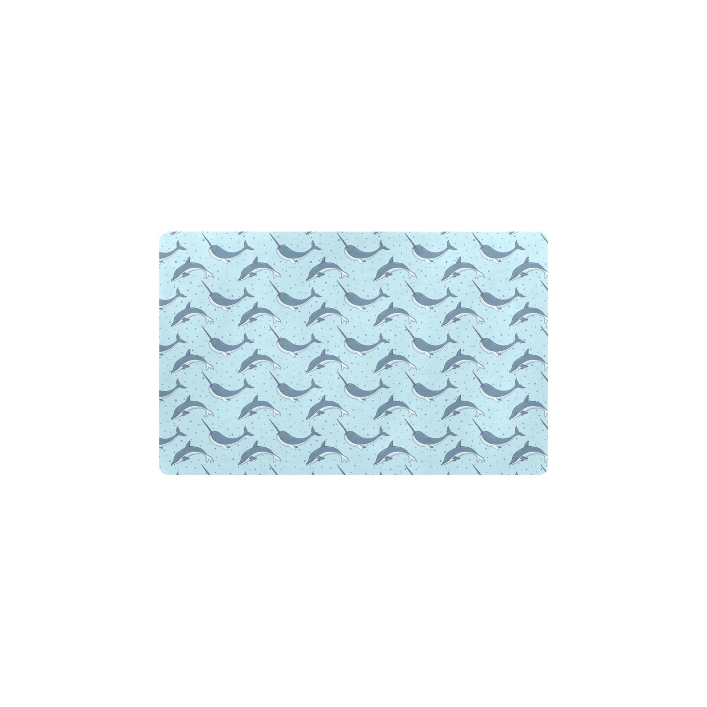 Narwhal Dolphin Print Kitchen Mat