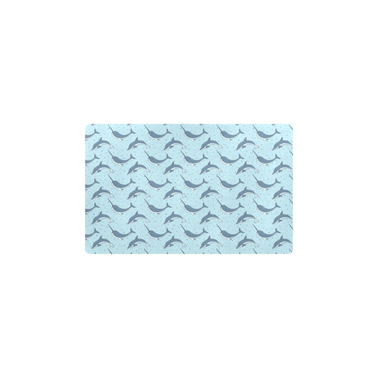 Narwhal Dolphin Print Kitchen Mat
