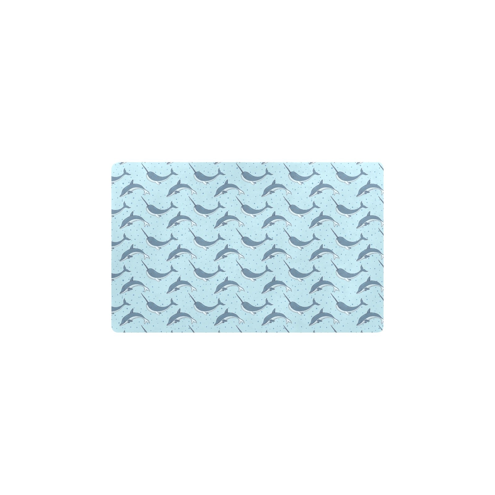 Narwhal Dolphin Print Kitchen Mat