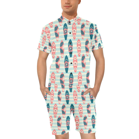 Aloha Hawaii Surfboard Pattern Print Design 02 Men's Romper