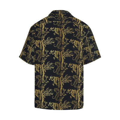 Tiger Gold Print Design LKS307 Men's Hawaiian Shirt