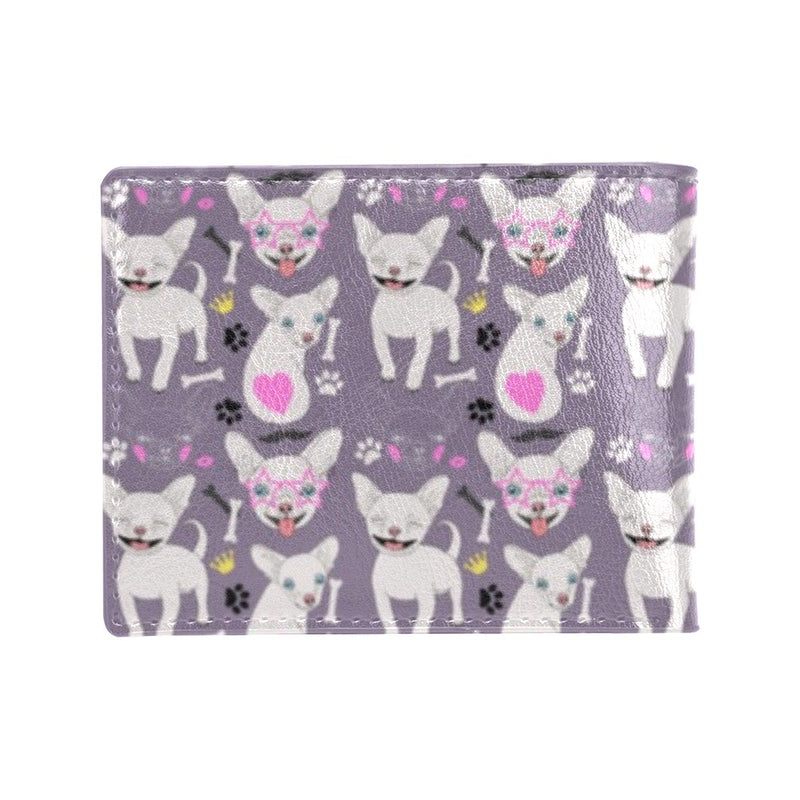 Chihuahua Happy Pattern Men's ID Card Wallet