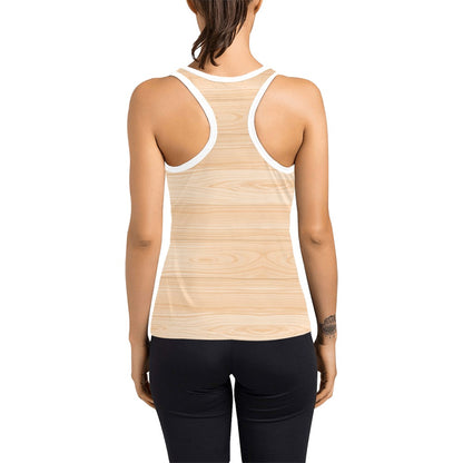 Wood Texture Print Design LKS302 Women's Racerback Tank Top