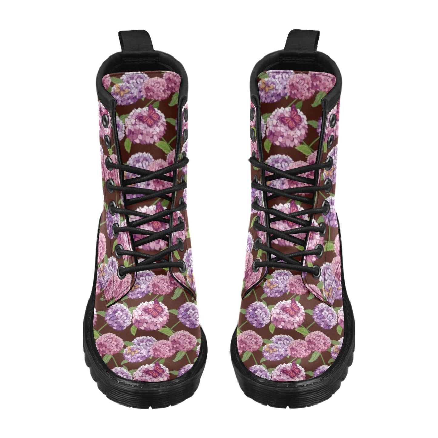 Hydrangea Pattern Print Design HD08 Women's Boots