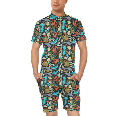 Underwater Animal Print Design LKS301 Men's Romper