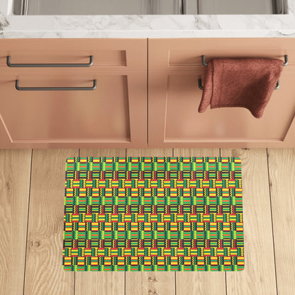 African Zip Zag Print Pattern Kitchen Mat