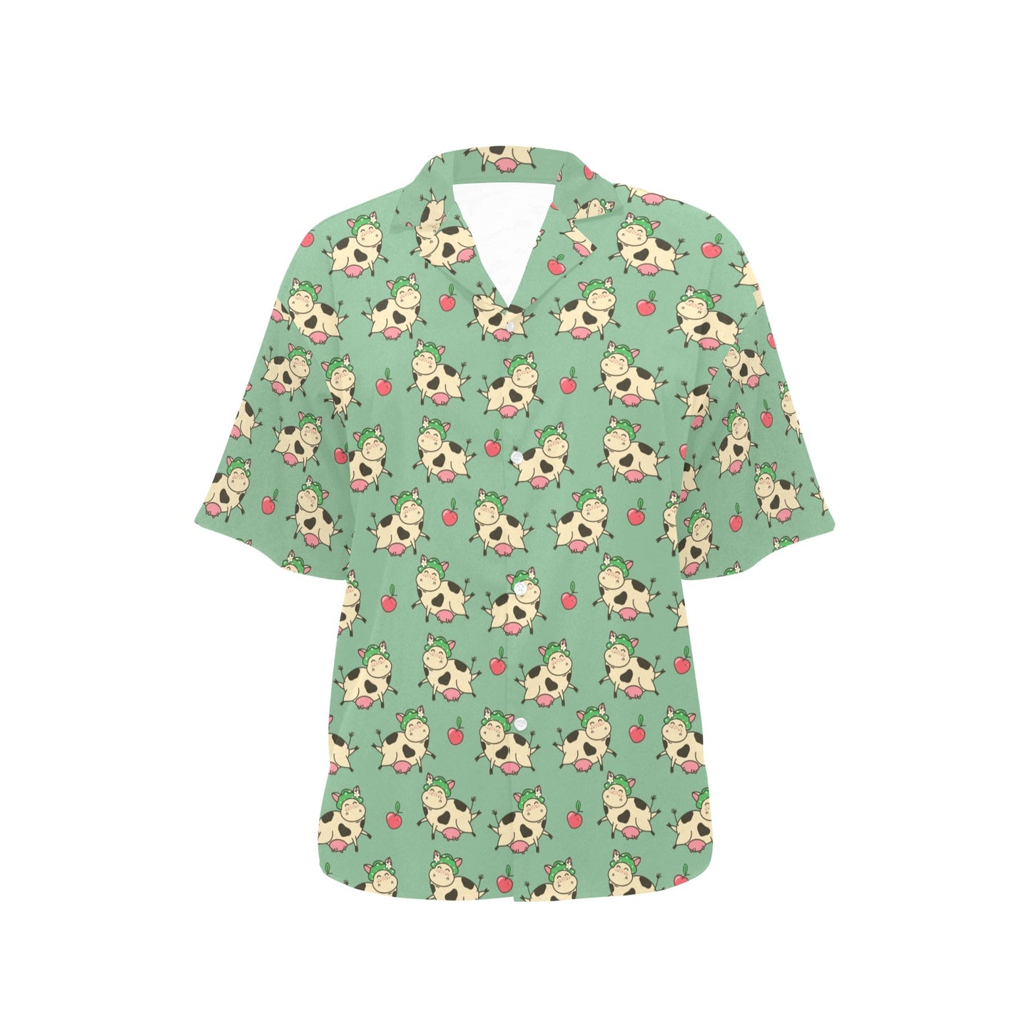 Cattle Print Design LKS402 Women's Hawaiian Shirt
