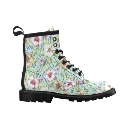 Tropical Flower Pattern Print Design TF05 Women's Boots