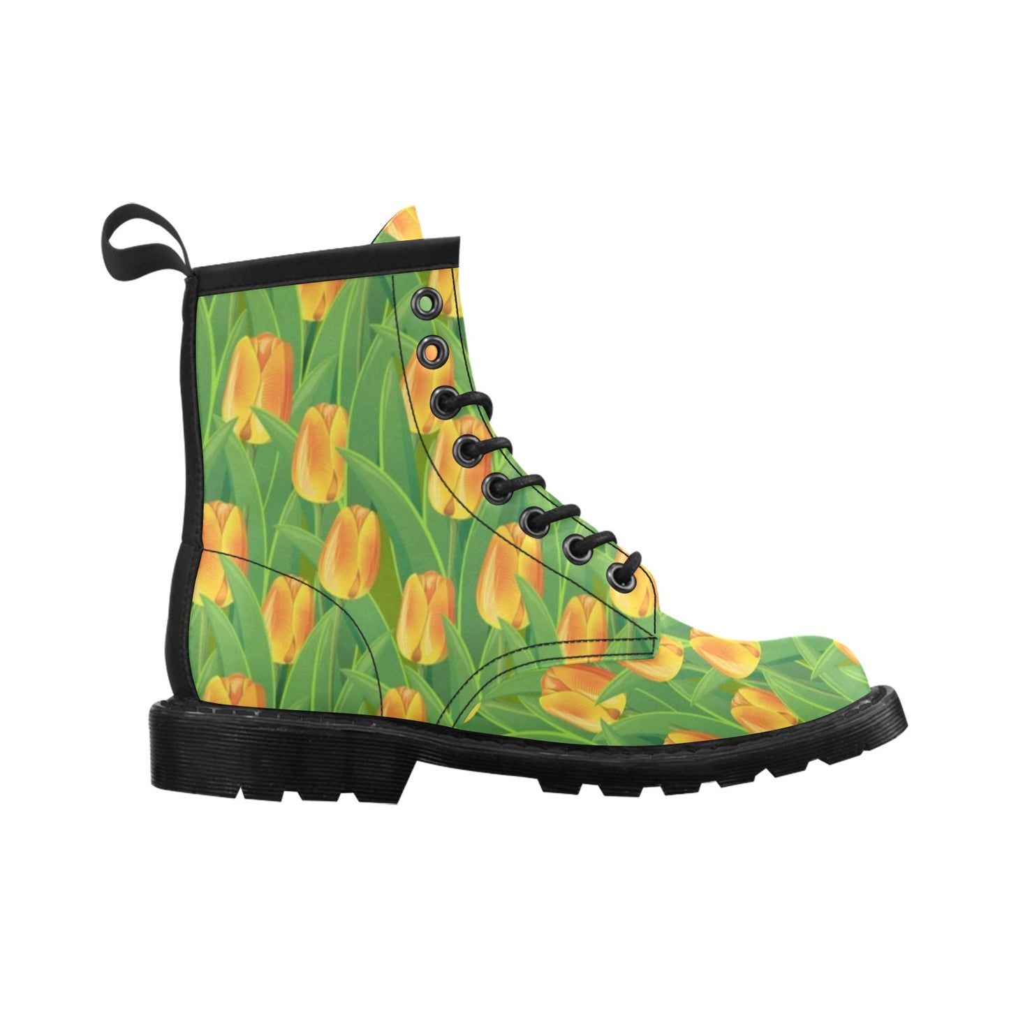 Tulip Orange Pattern Print Design TP07 Women's Boots