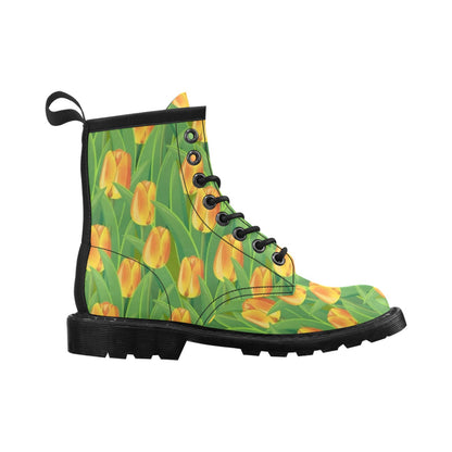Tulip Orange Pattern Print Design TP07 Women's Boots