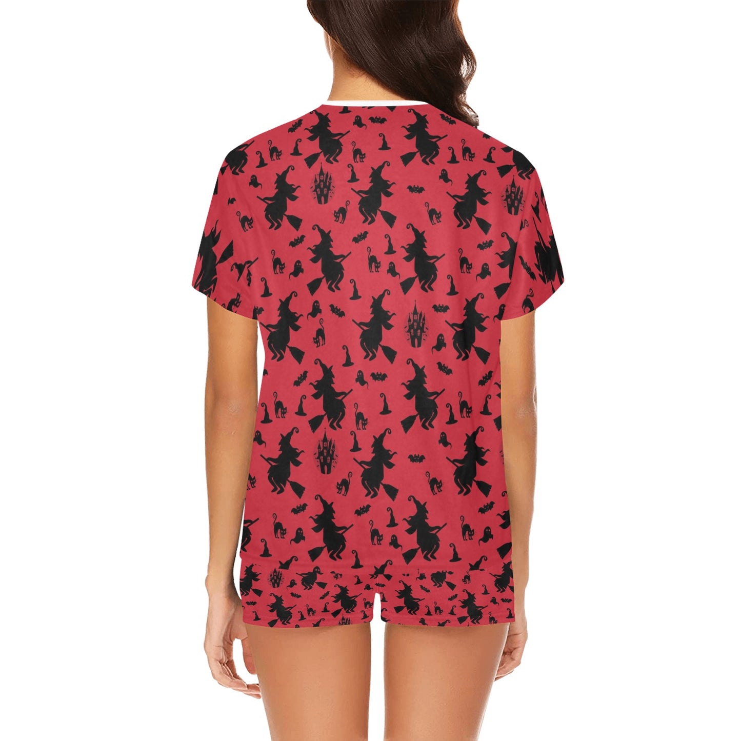 Witch Print Design LKS303 Women's Short Pajama Set