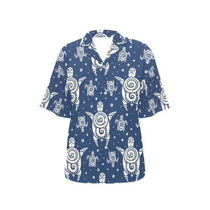 Sea Turtle Tribal Women's Hawaiian Shirt
