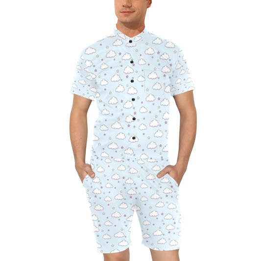 Cloud Pattern Print Design 01 Men's Romper