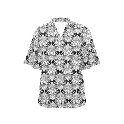 Lotus Mandala Print Pattern Women's Hawaiian Shirt