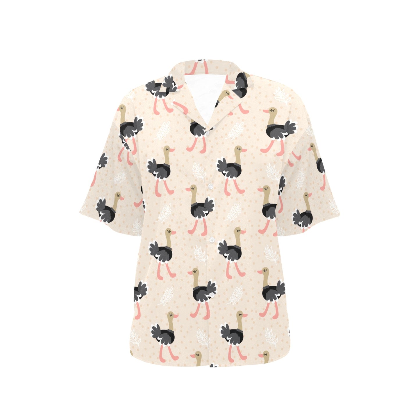 Ostrich Pattern Print Design 02 Women's Hawaiian Shirt