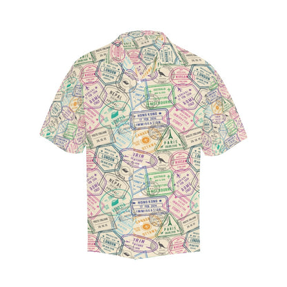 Travel Stamp Print Design LKS303 Men's Hawaiian Shirt