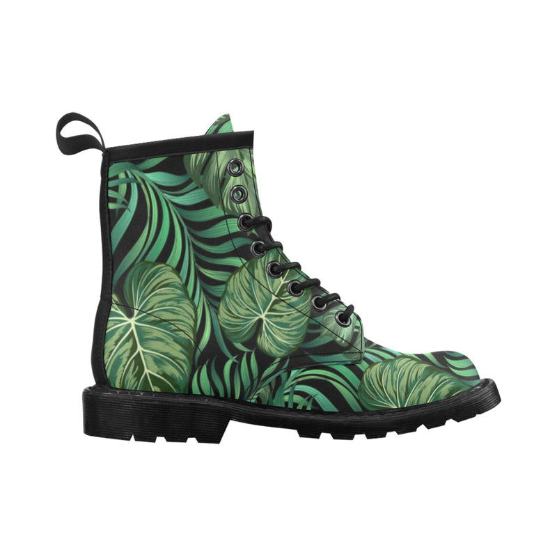 Green Fresh Tropical Palm Leaves Women's Boots