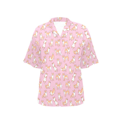 Shiba Inu Print Design LKS303 Women's Hawaiian Shirt