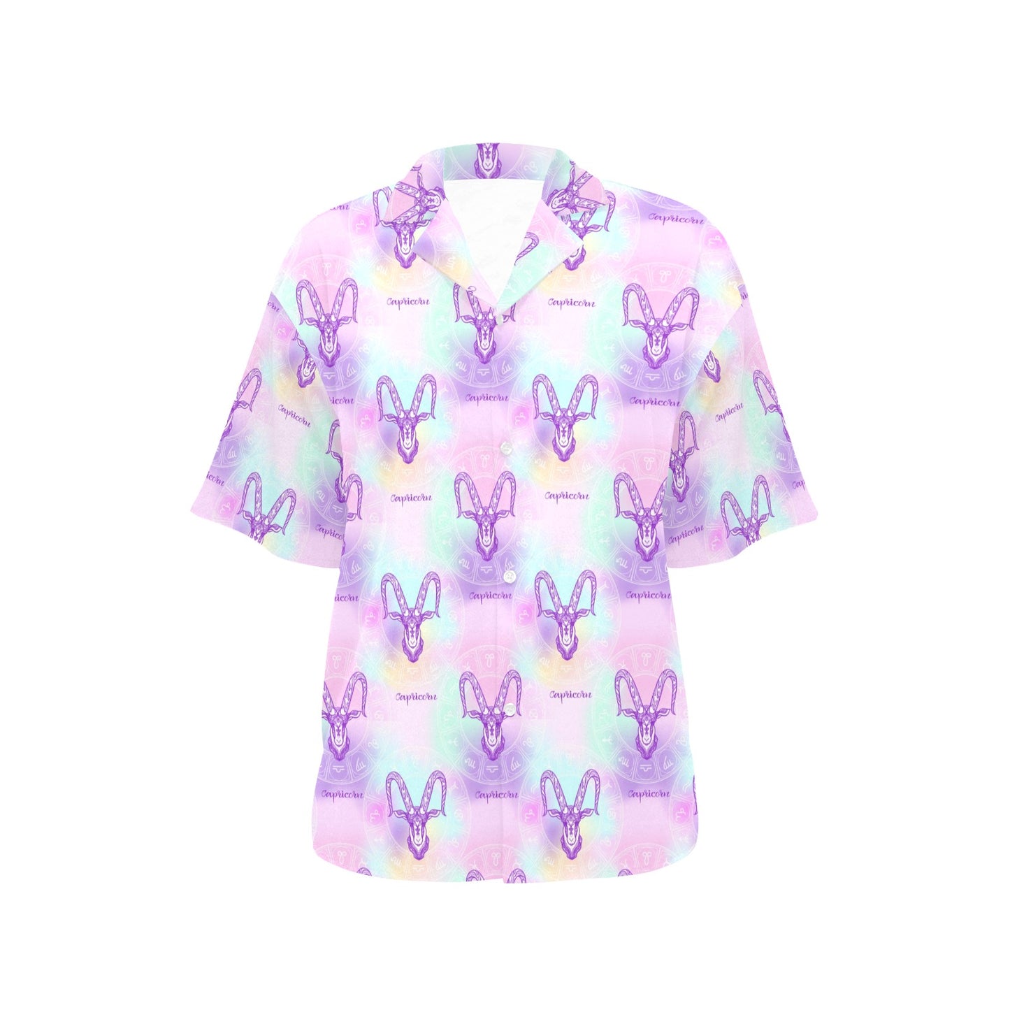 Capricorn Zodiac Pattern Print Design 02 Women's Hawaiian Shirt
