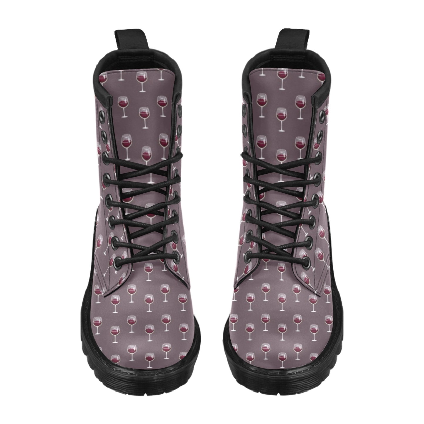 Wine Glass Pattern Print Design LKS305 Women's Boots