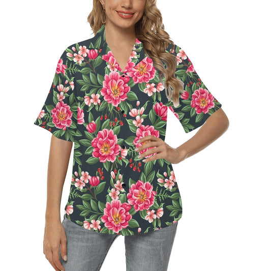 Summer Floral Pattern Print Design SF06 Women's Hawaiian Shirt