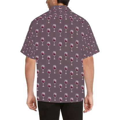 Wine Glass Pattern Print Design LKS305 Men's Hawaiian Shirt
